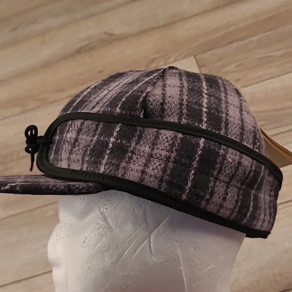 STORMY KROMER The Millie Silver Stone Grey Plaid Fleece Hunting Back Hat Cap NEW